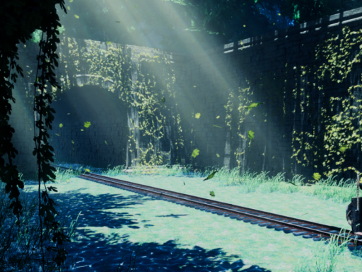 陽射しの廃駅-Abandoned station in the sunshineの画像