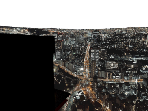 夜景が見える一室の画像